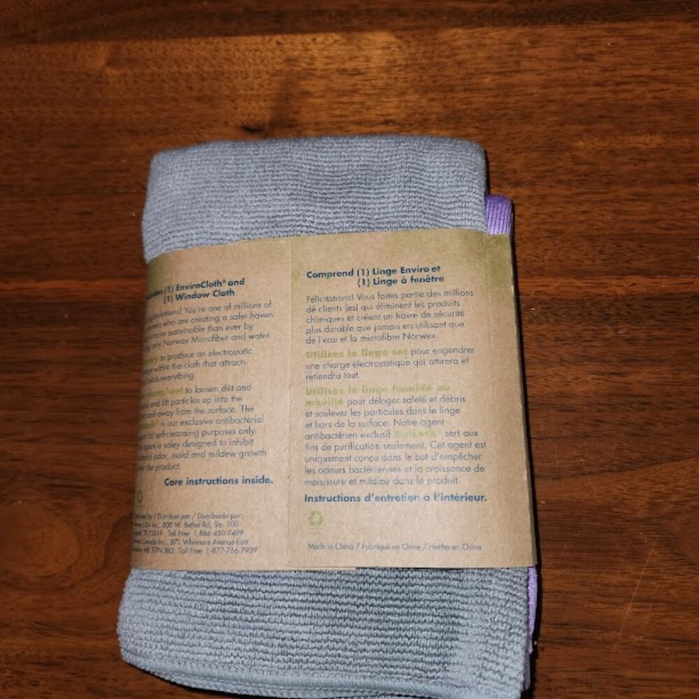 Norwex Basic Package - Graphite Envirocloth with Purple Window Cloth - N… - Picture 2 of 2